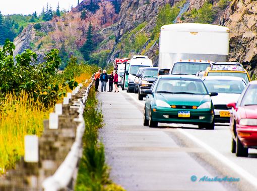 Scenic Alaska highway driving