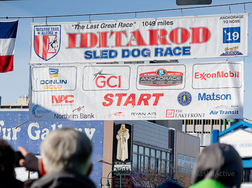 Iditarod sign in downtown Anchorage