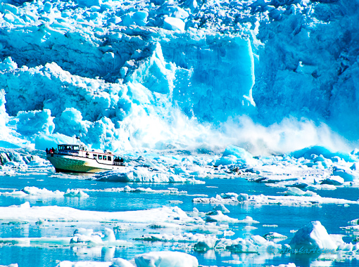 Small Boat in Tracy Arm Fjords